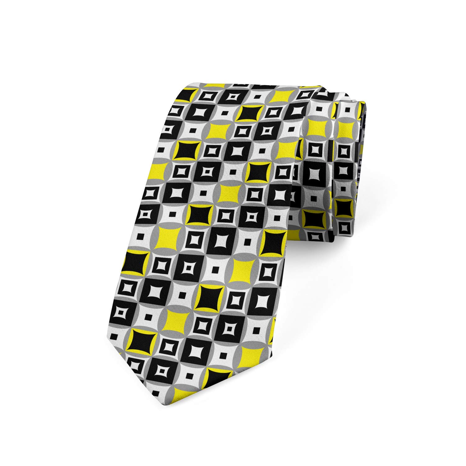 Lunarable Men's Tie, Contrast Squares, 3.7