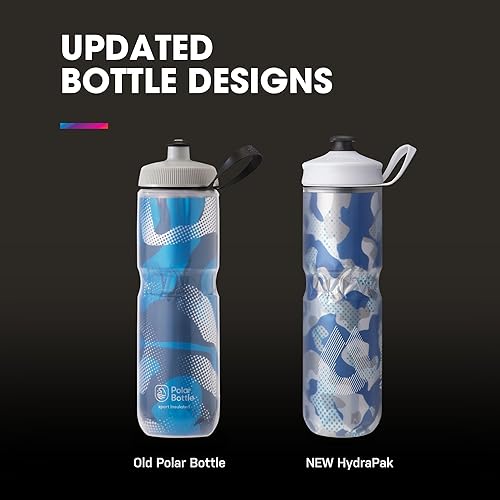 Miniatura 3 de HydraPak Polar Bottle - Botella de agua térmica Polar Sport - Botella de agua aislada sin BPA, botella deportiva y para bicicleta con asa (Splash
