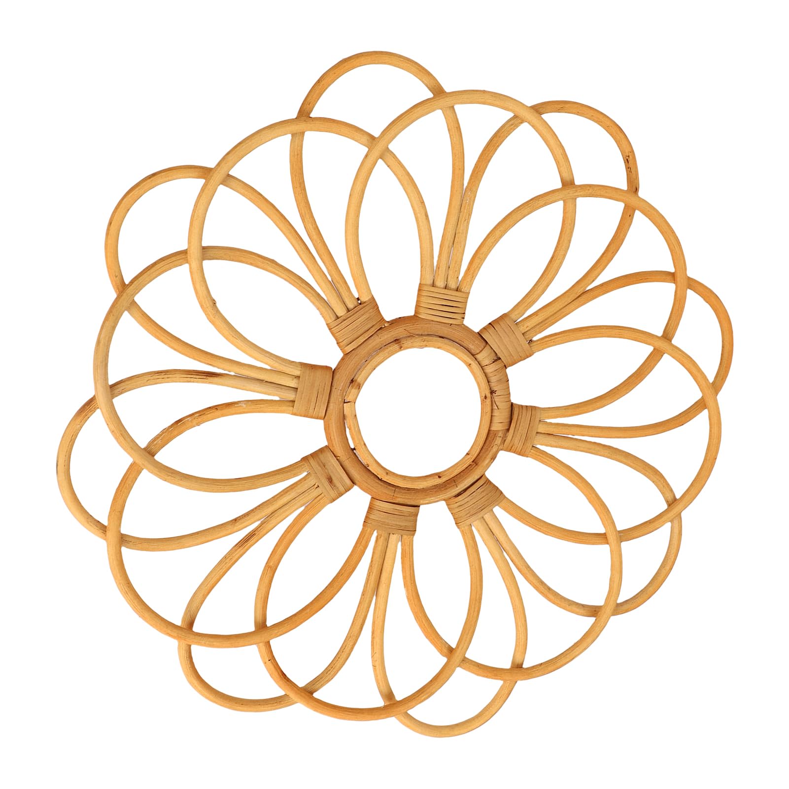 Focket Decoración de Pared de Ratán, Arte Colgante de Pared de Flores de Ratán Retro Tejido a Mano con Patrones Intrincados para Sala de Estar, Dormitorio, Cafetería, Restaurante, Patio, Pasillo