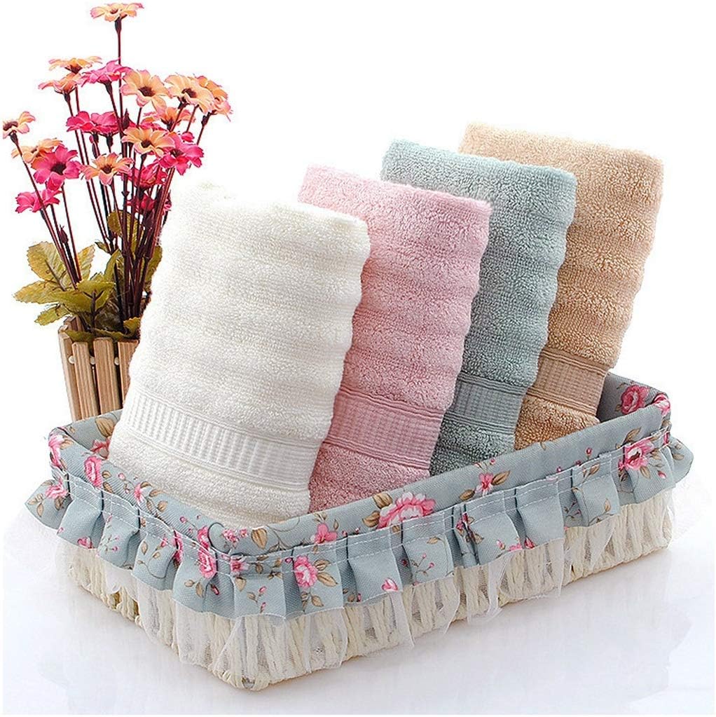 2 Pcs Cotton Solid Color Face Towel Fast Drying Travel Gym Camping Sports Soft Handchief Thick Toalha(OneColor)
