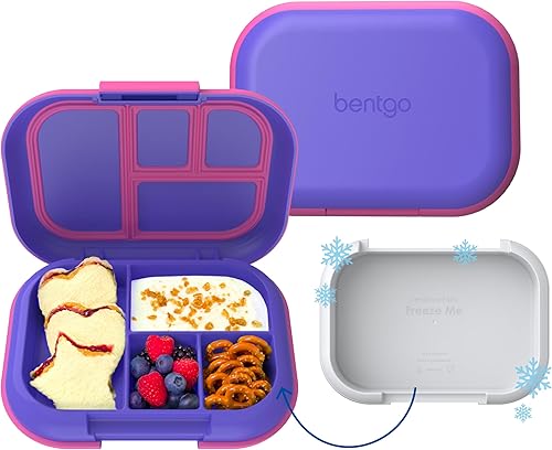 Miniatura 14 de Bentgo Kids Chill lonchera; solución para el almuerzo con 4 compartimentos y paquete de hielo extraíble para comidas y aperitivos para llevar, a