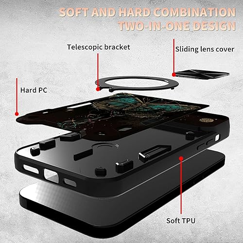 Miniatura 2 de Funda con función atril para Samsung Galaxy A53 5G con protector de pantalla, cubierta de cámara deslizante incorporada con soporte de anillo