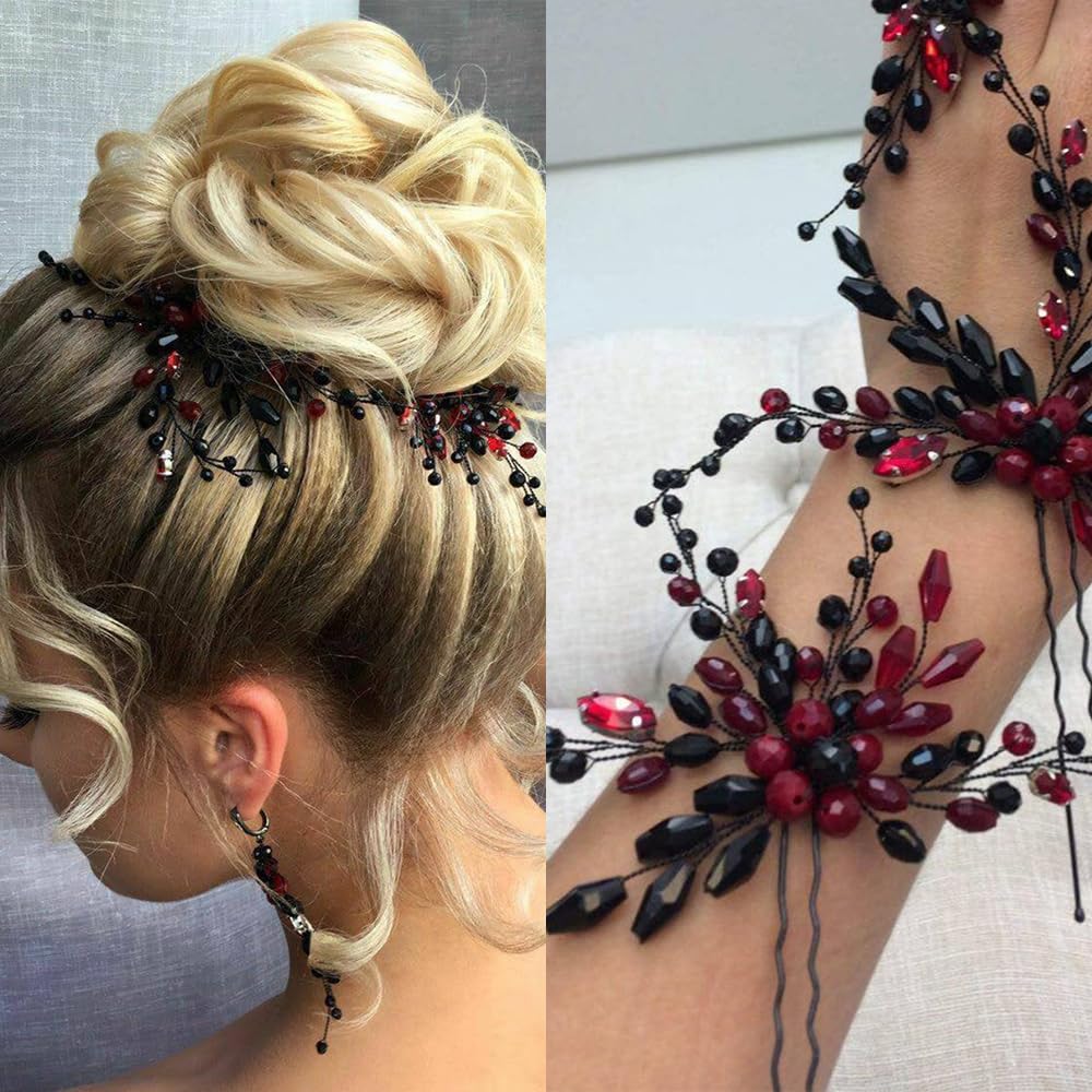 Amazon.com : Kercisbeauty Red Hair Pins for Women Wedding  display picture 1