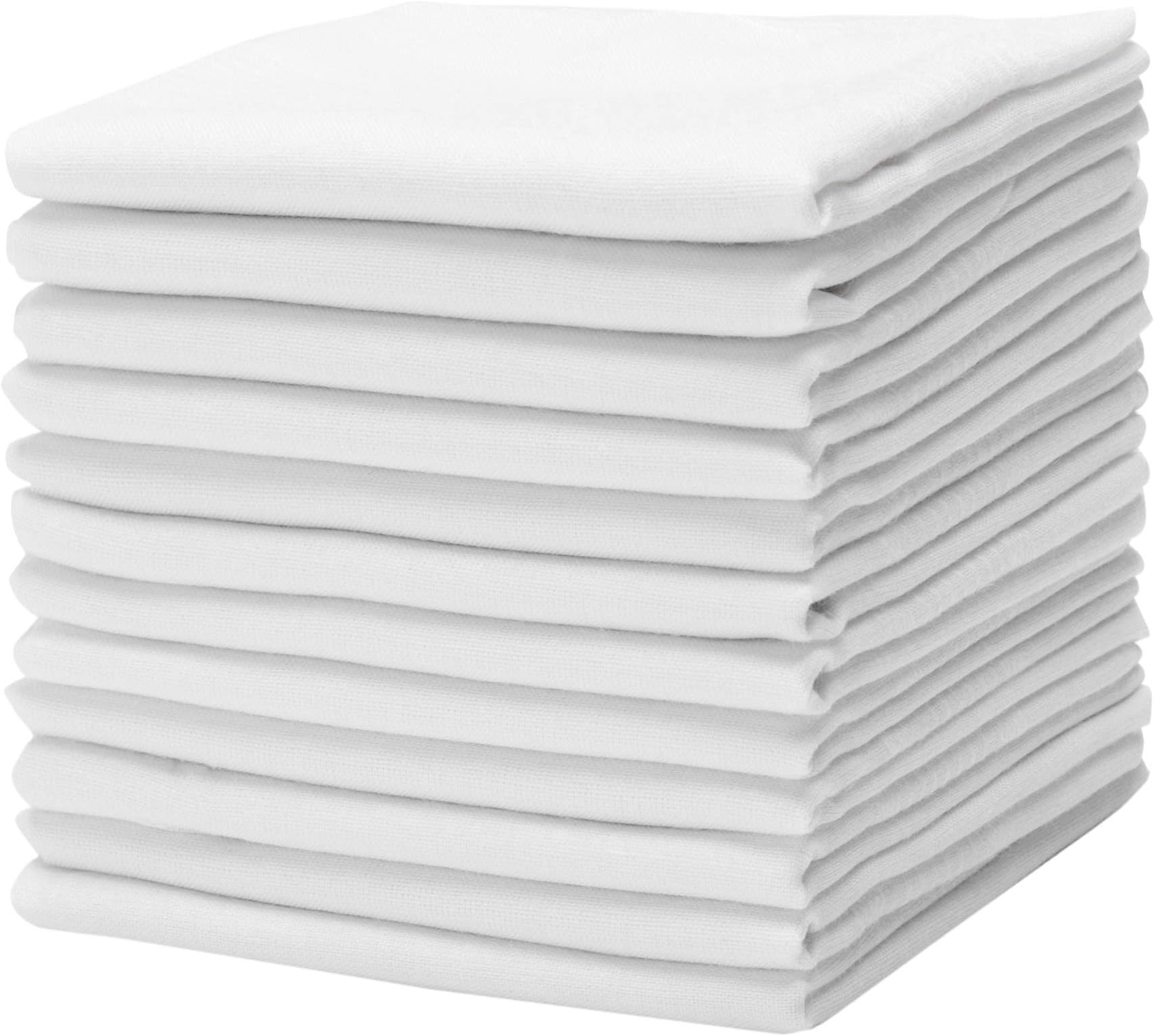Cotton Handkerchiefs for Men Thick Soft Turkish White Cotton, 12 Pack