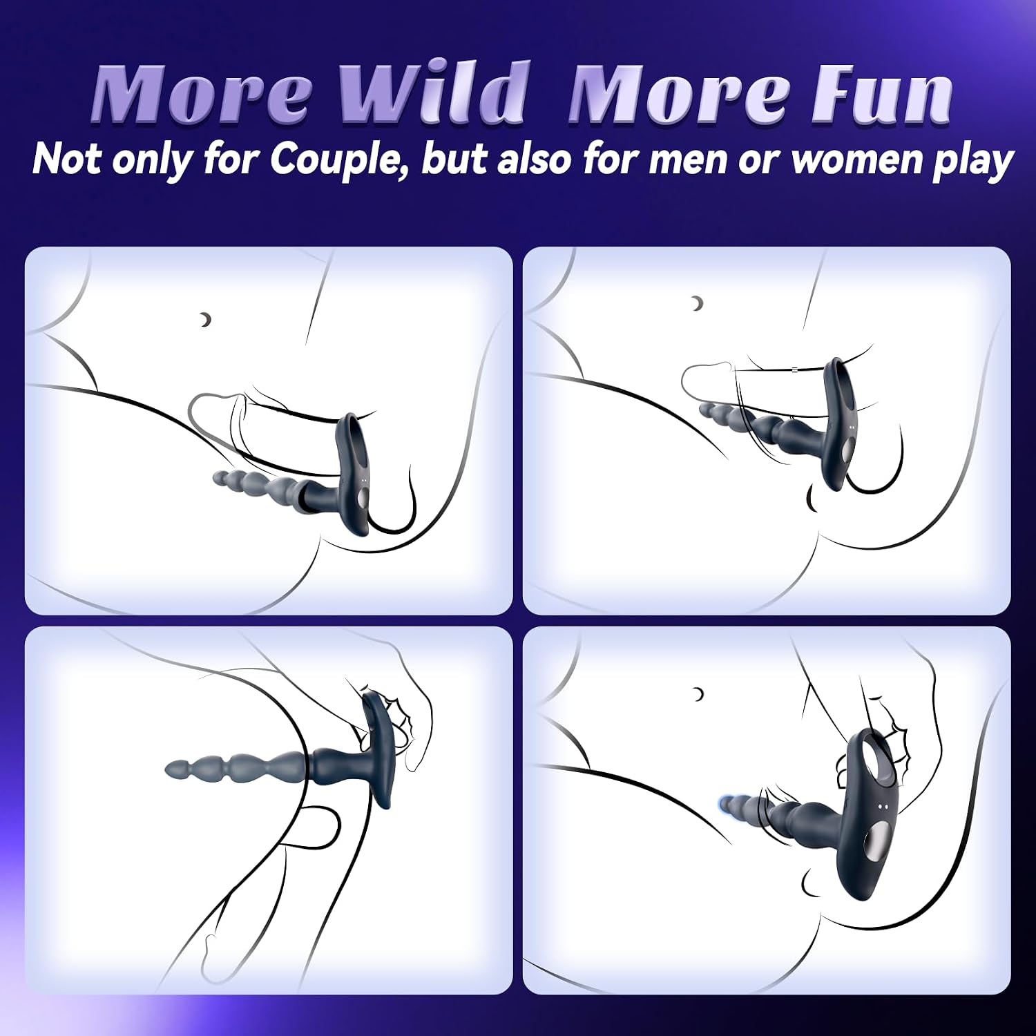 Vibrating Anal Beads Beginner-Friendly Butt Plug, IMOTANI Adult Sex Toy for Men Women Couples, Flexible Silicone Prostate Massger Vibrating Butt Plug with 10 Vibration Modes