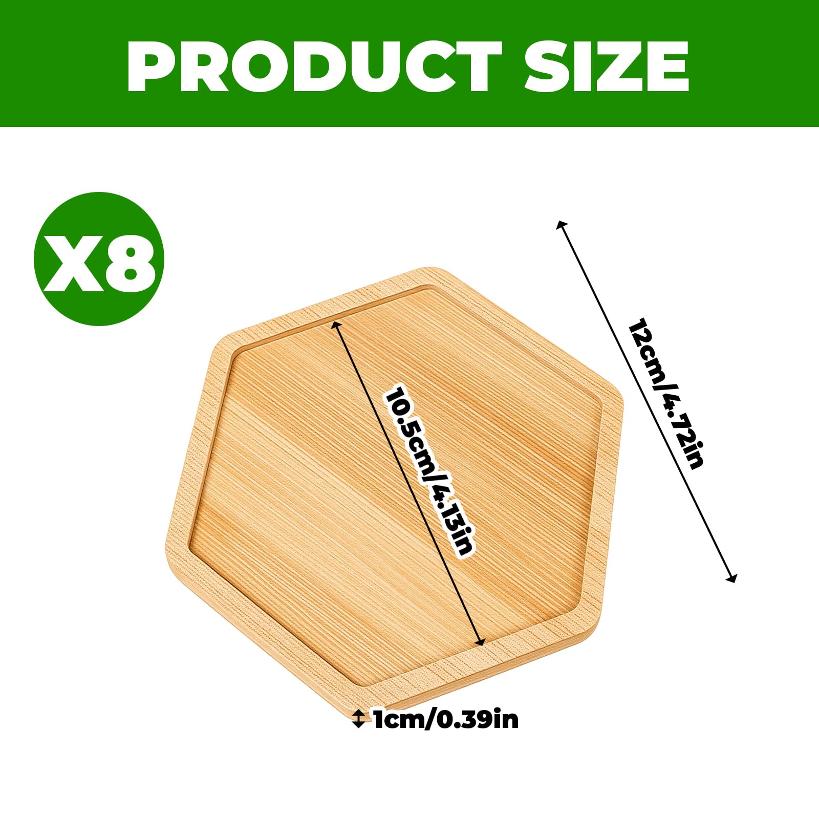 Posavasos de Bambú Hexagonales 8 Piezas para Manualidades
