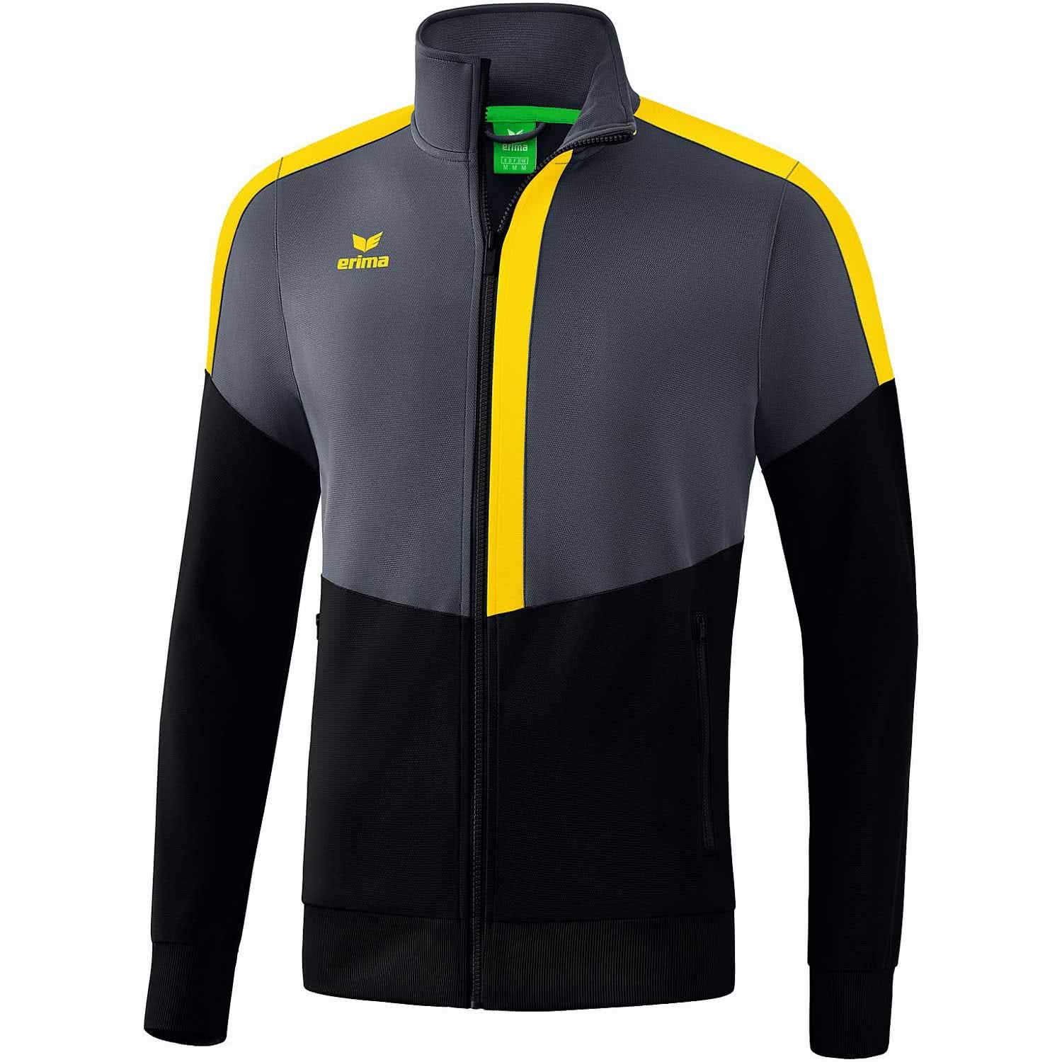 Erima Squad Trainings Jacket - Slate Grey/Black/Yellow, XXX-Large