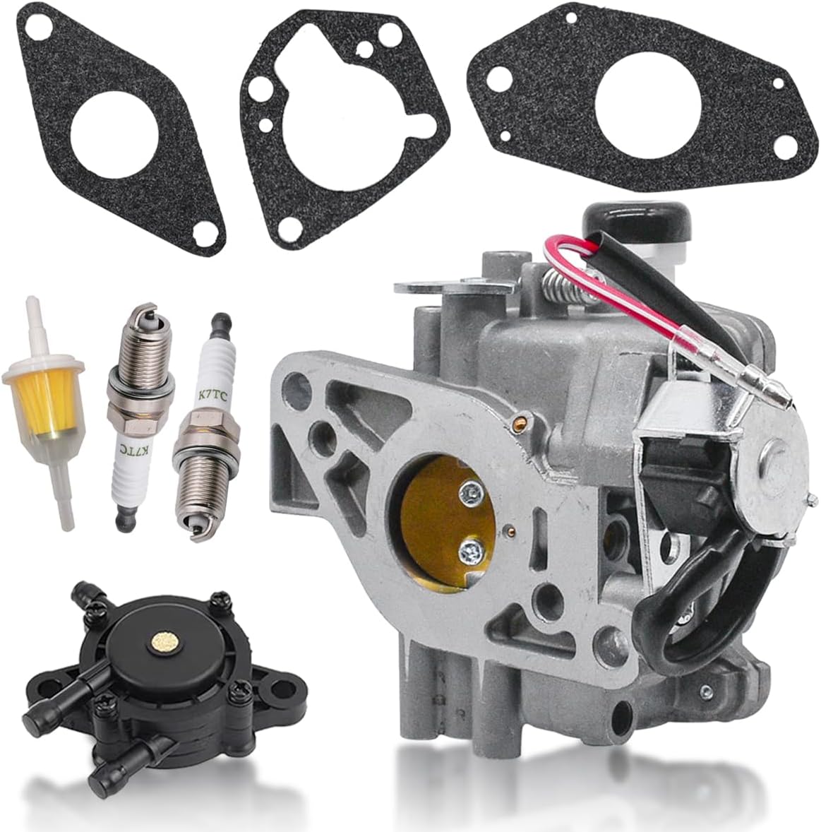 24 853 43-S Carburetor Fits For Kohler 24 853 50-S, 24 053 58-S, 24 853 59-S, 24-853-255-S, 24-853-309-S, 24-853-305-S Replace CH18 CH20 CH22 CH620 CH680 Engines with Fuel Pump