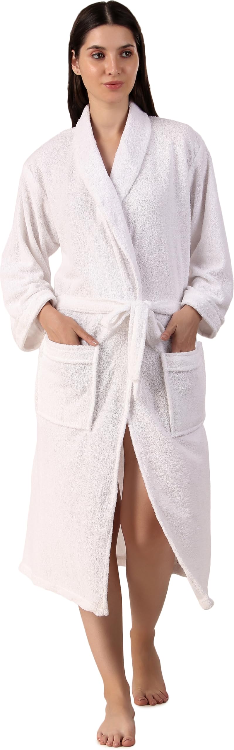 Comfortlooms Women Bath Robe Full Sleeve Cotton Bathrobe | Soft, Light, Compact & Highly Water Absorbent - Suitable for Birthday/Anniversary/Diwali Couple/wedding Gift | 250 GSM