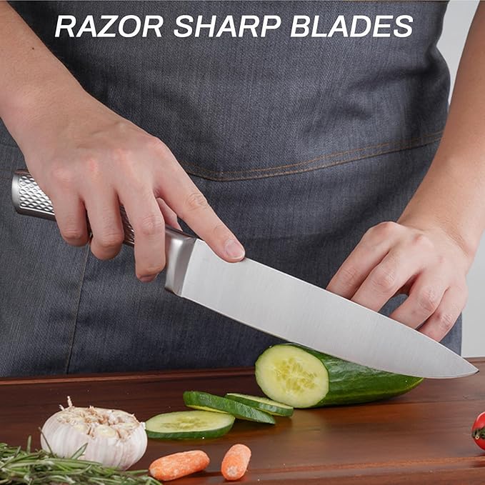 Set Cuchillos Cocina 8 Piezas Acero Inoxidable Base miniatura 7