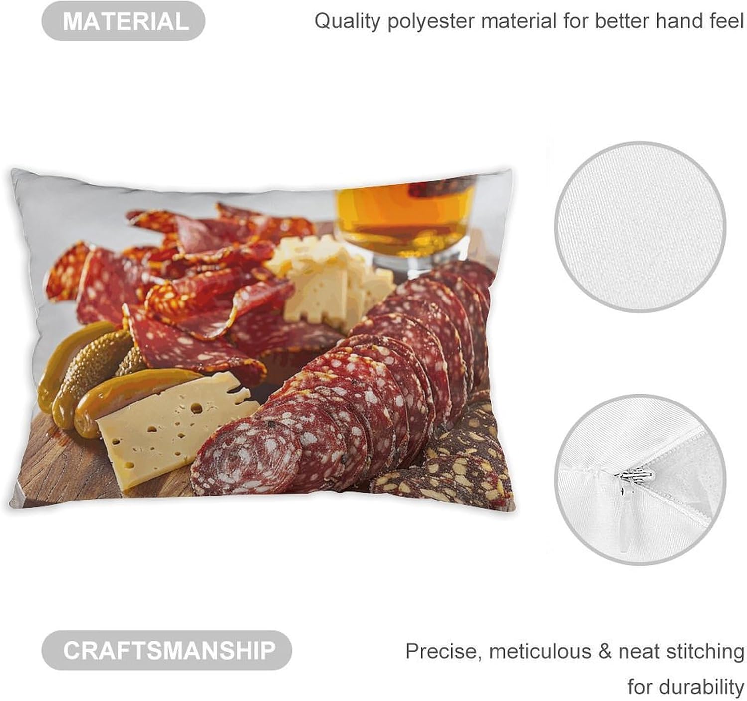Sausage and Peppers Decorative Lumbar Pillow Cover 12 "x20 image 4