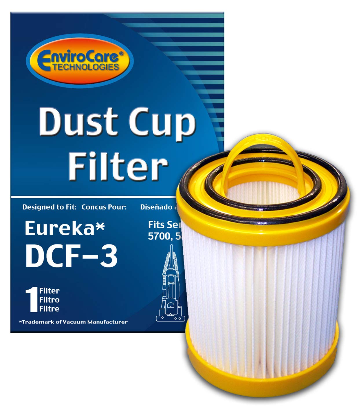 EnviroCare Zamienny filtr HEPA do odkurzacza premium dopasowany do pionów bezworkowych Eureka Style DCF-3