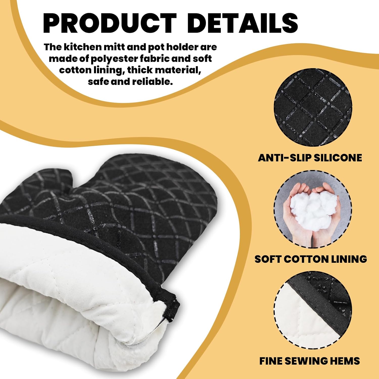 2 Pcs Funny Baking Oven Mitts When in Doubt Pull It Out Heat Resistant Kitchen Mitts Adult Humor Silicone Non-Slip Oven Mitts Bake Lover Gift Novelty Kitchen Gift for Men Chef Baker Friend - Image 3