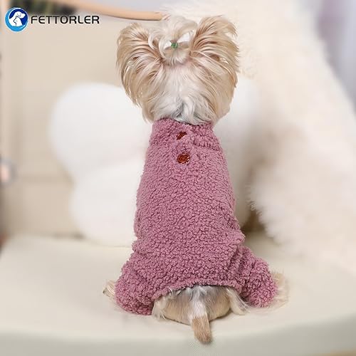 Miniatura 7 de Pijama para perro, ropa de invierno para mascotas, chihuahua, yorkie, taza de té, Shih Tzu, peluche de forro polar para perrito, mameluco para clima