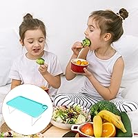 Vista 5 de PATIKIL Bandeja de desayuno, paquete de 2 bandejas de cama con patas plegables, plato reutilizable para servir, portátil, escritorio para comer, azul