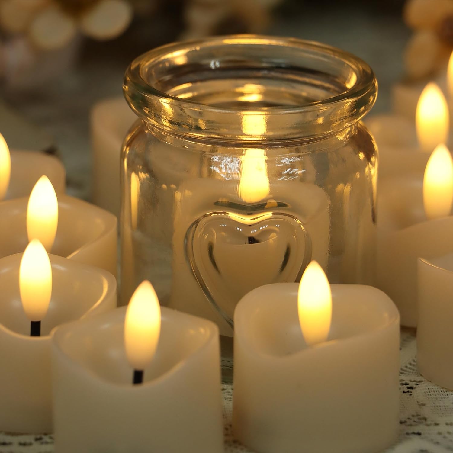 Flameless LED Votive Candles, Battery Operated Fake LED Lights Electric Flickering Candles for Wedding Party Halloween Christmas Party Theme Party, Holiday Decor Home Decorations, Set of 12