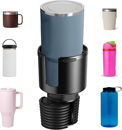 Miniatura 5 de Expansor de portavasos para automóvil con base de goma elástica, adaptador de portavasos grande compatible con Yeti, Hydro Flask, Nalgene, Stanley