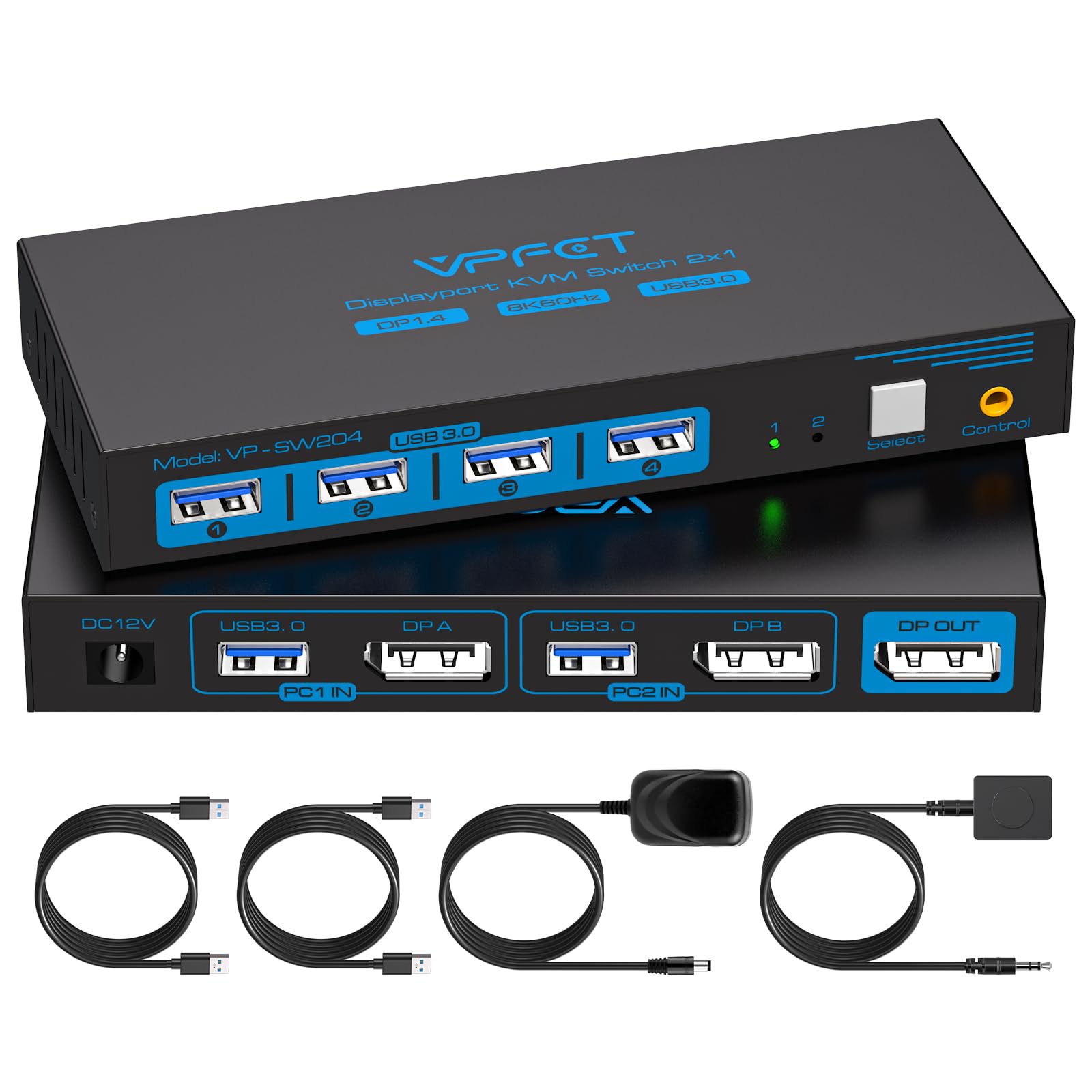 8k@60hz kvm switch 1 monitors 2 computers displayport 4k@120hz | dp kvm switches single monitor for 2 pc/laptops share 4 usb 3.0 ports support extended & duplicate display mode