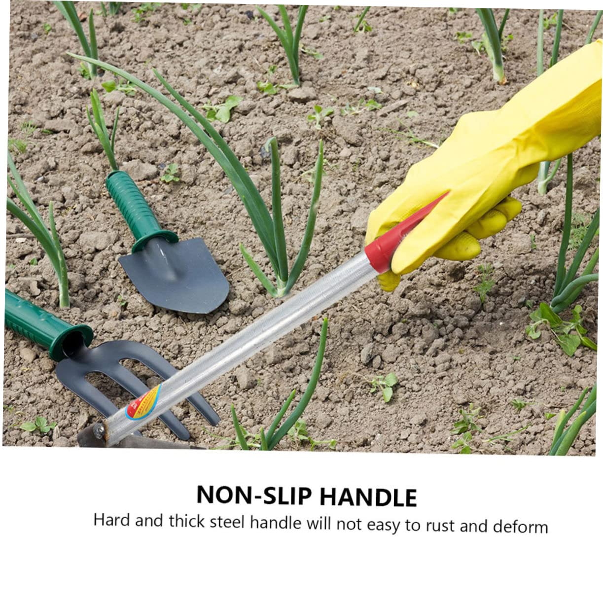 VANZACK 2 Pièces Sarcloir de Jardinage, Houe à Planter en Acier Inoxydable, Manche Épais et Résistant, pour Ameublir le Sol au Jardin et Bonsaï