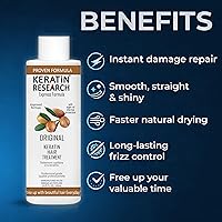 Vista 4 de Complejo de alisado capilar con queratina brasileña (2x 120ml) - Tratamiento duradero con aceite de argán para resultados profesionales de alisado