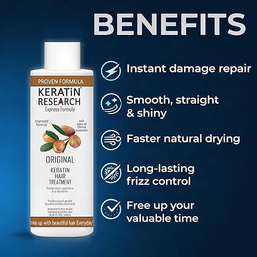 Vista 4 de Complejo de alisado capilar con queratina brasileña (2x 120ml) - Tratamiento duradero con aceite de argán para resultados profesionales de alisado