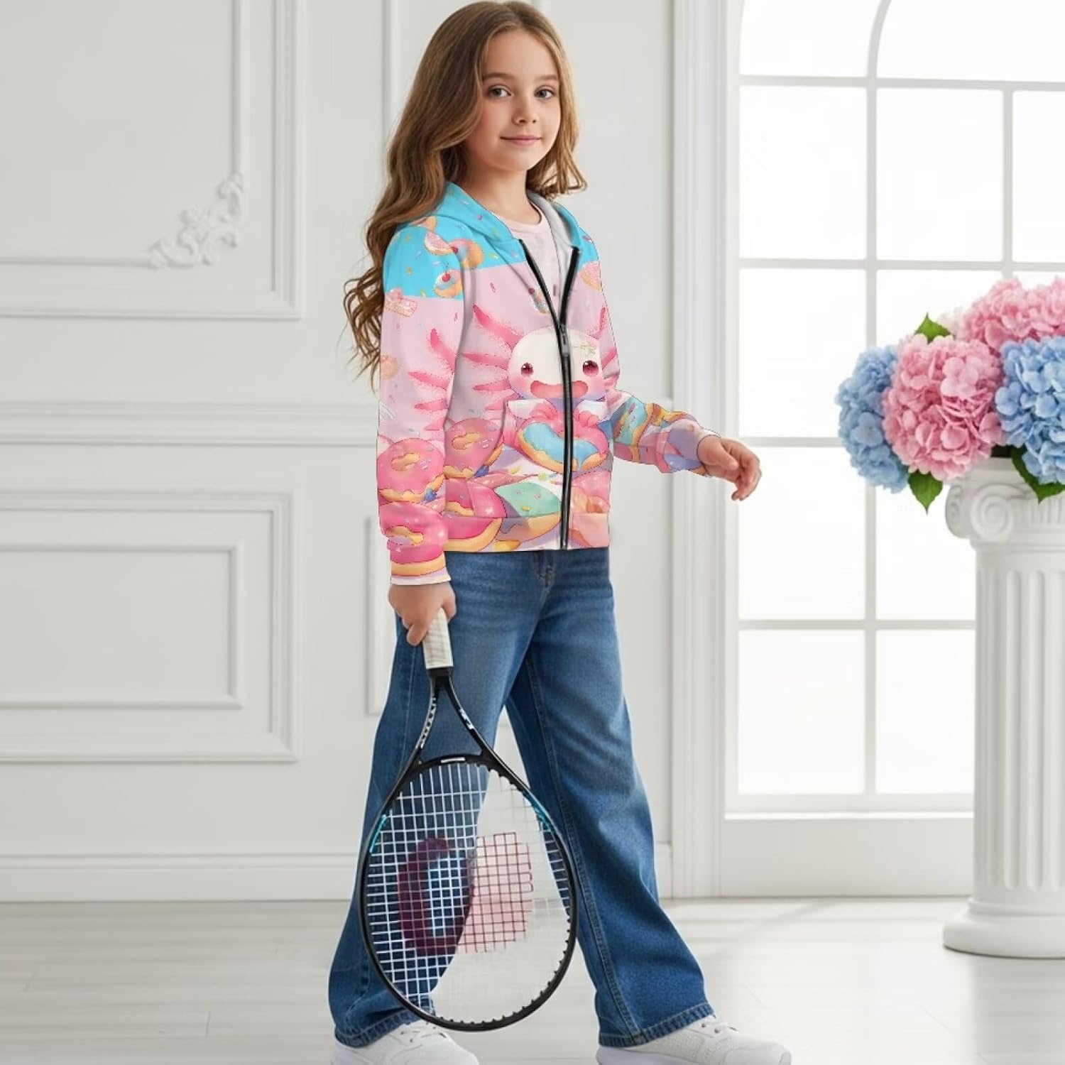 DISNIMO Kids Girls Full Zip Hoodie Sweatshirt Jacket Long Sleeve Casual Coat Top 6-16 Years