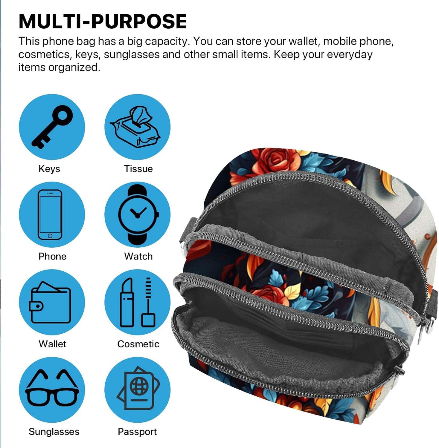 FyLybois Crossbody Purse for Women Cell Phone Bag Casual Shoulder Bags Wallet with Adjustable Strap for Travel - Image 6