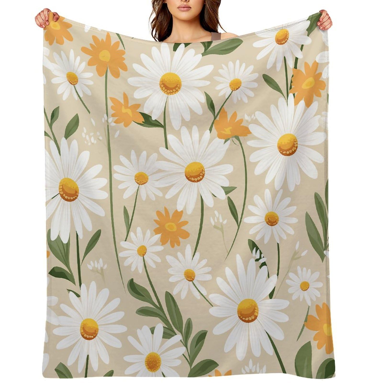 Fekiloot Style Daisy Flower Pattern Throw Blankets Camping Blanket30 X40