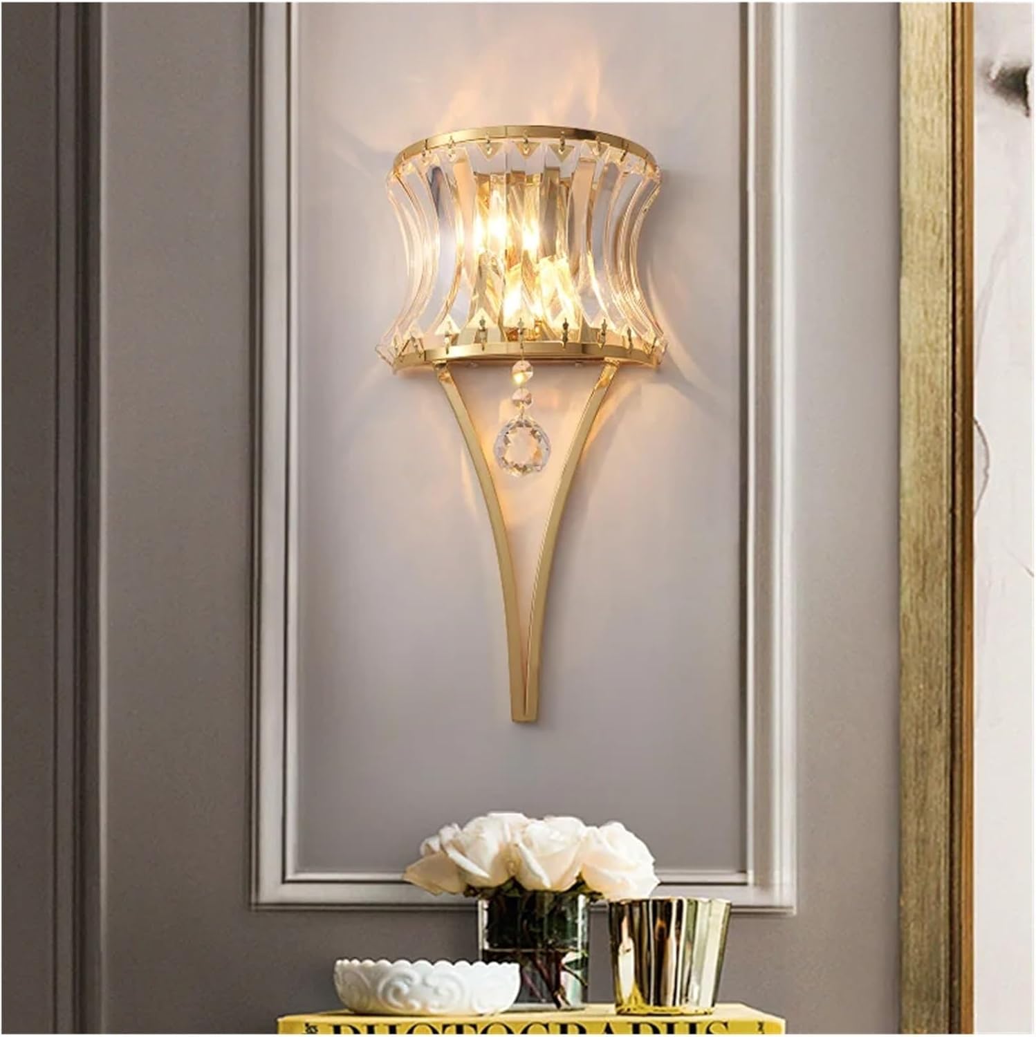 Lámpara LED de pared de lujo para Sala de estar, para dormitorio, mesita de Noche, Villa, Fondo y pasillo, accesorios de iluminación compatibles con El hogar