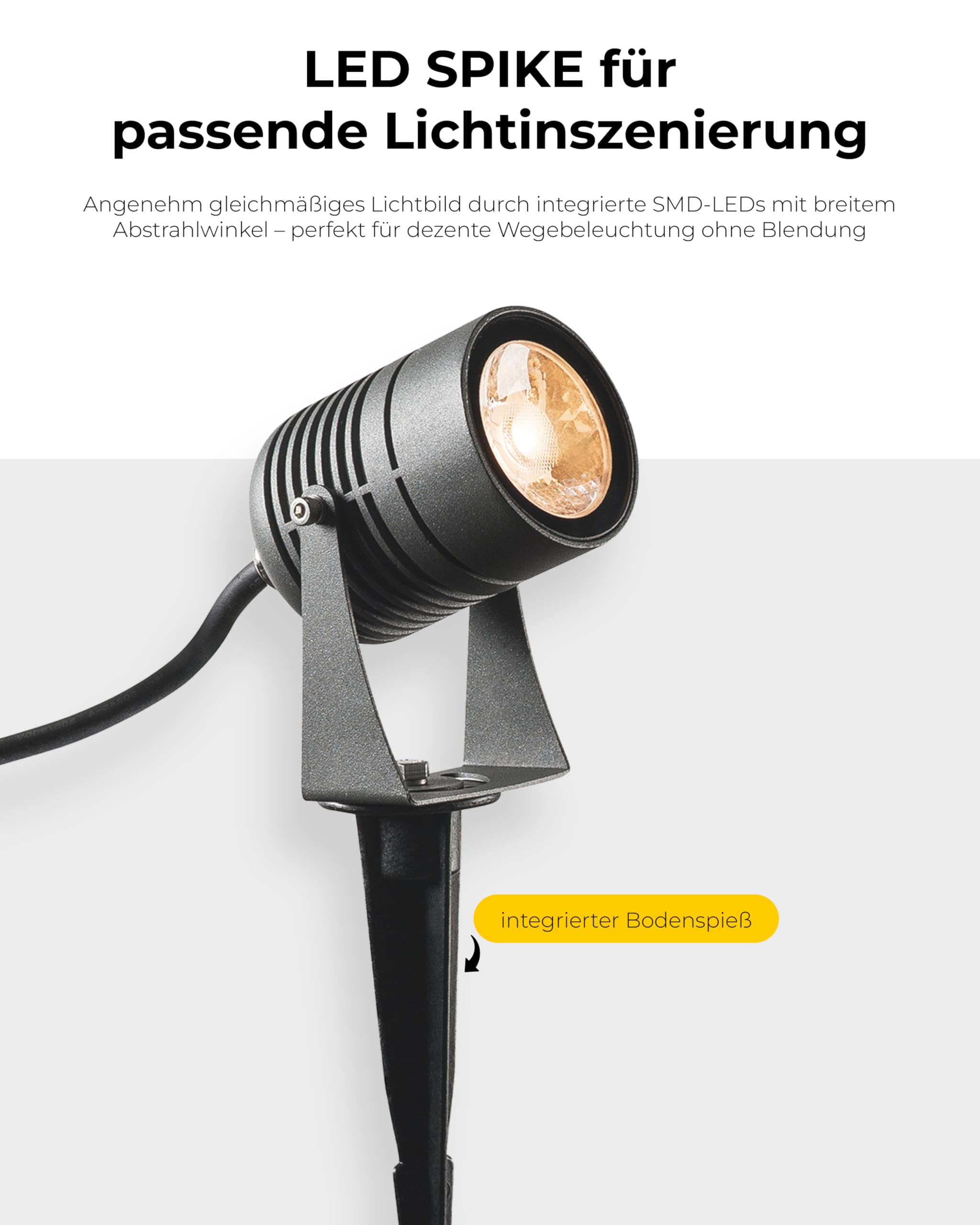 SLV LED SPIKE | Außenlampe für die Beleuchtung von Garten, Terrasse, Pflanzen, Wegen, Teich, Außen-Strahler, Mobile Leuchte | IP55, anthrazit, LED Inside, 3000K