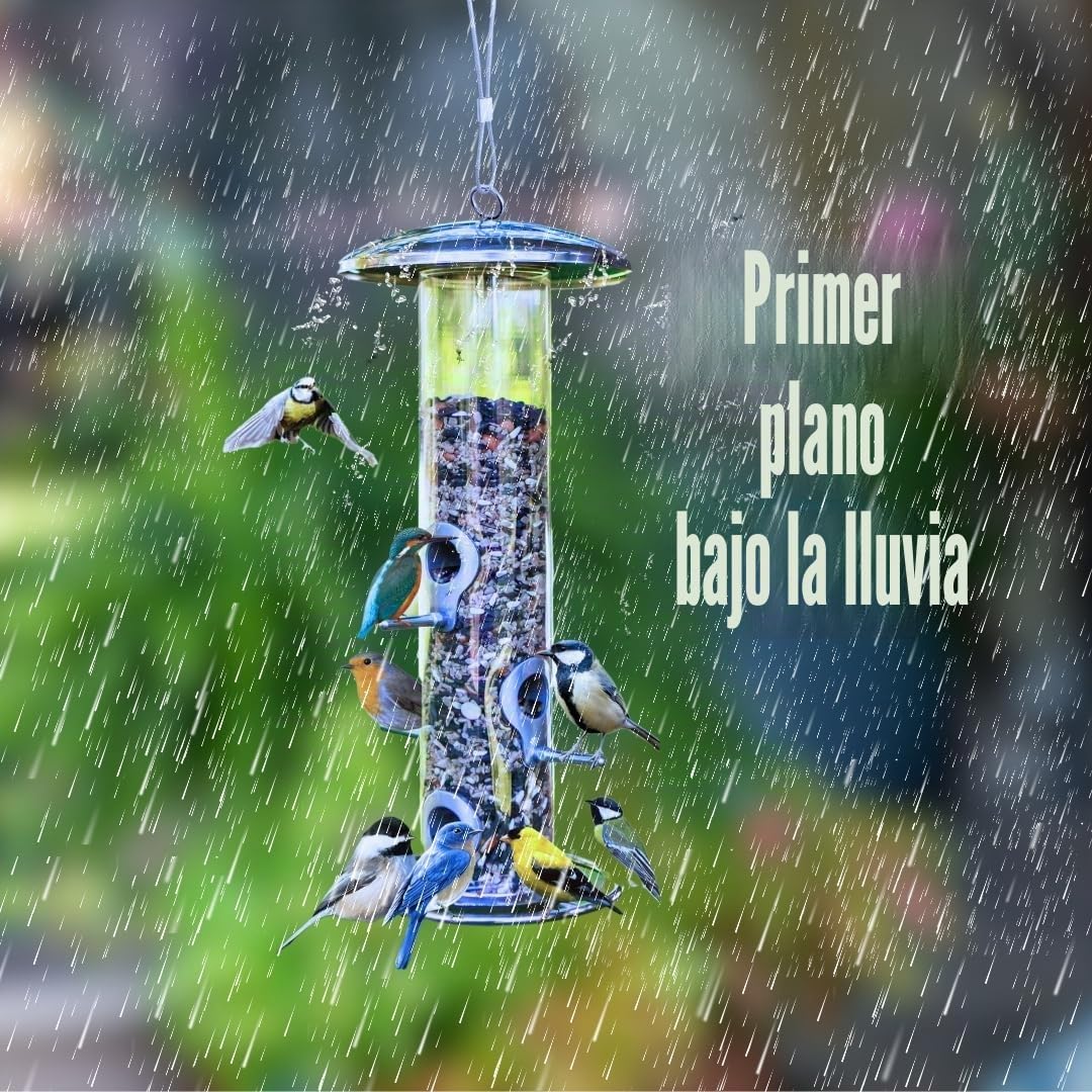 PROVIDE Comedero grande de acero inoxidable para pájaros, fácil de limpiar, comederos para pájaros pequeños, comederos para pájaros silvestres fáciles de abrir. Comedero colgante para semillas,