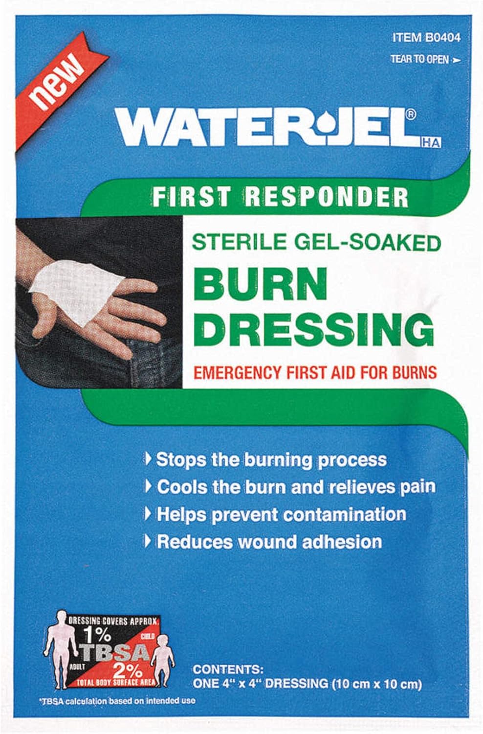 Burn Dressing, Sterile, Blue, 4" L, PK15