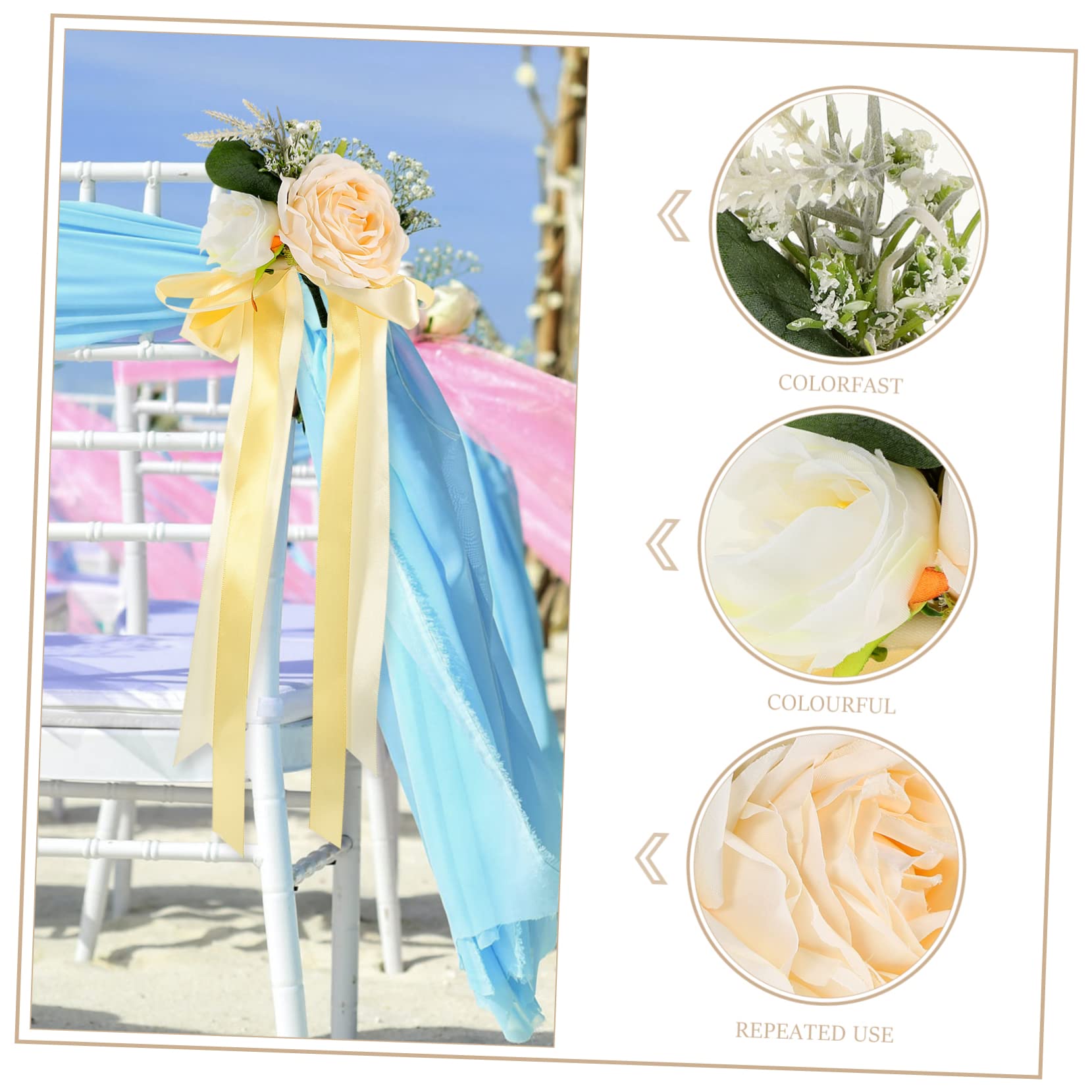 STOBAZA 6stücke Teiliges Hochzeitsauto Dekorationsset Mit Künstlichen Rosen Für Rückspiegel Und Türgriffe Stilvolle Blumenarrangements Für Braut Und Hochzeitsfeier Langlebige Und