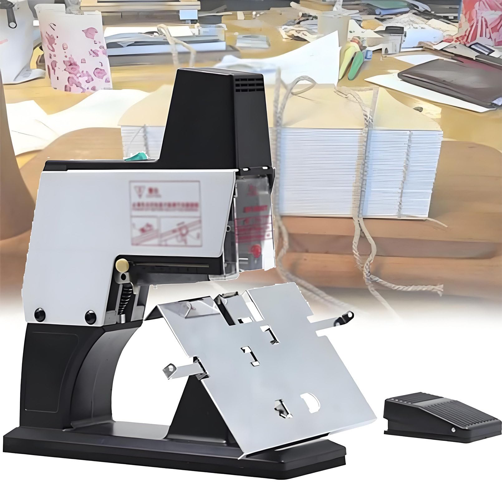 Cucitrice 2 in 1 per impieghi gravosi, piatta e a sella, cucitrice da ufficio di grande capacità per rilegatura di carta, stamperie