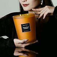 Vista 4 de HomeLights Velas perfumadas Vela en tarro grande, 33.3 onzas Velas de aromaterapia de soja natural, hasta 70 horas de tiempo de combustión con 3