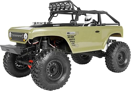 Axial SCX10 II - Cerrojo de seguridad 4WD RC Rock Crawler Off-Road 4x4 eléctrico RTR con radio de 2.4GHz, ESC impermeable, escala 110 (verde oliva)
