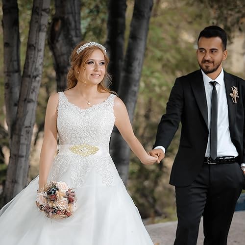 Vista 24 de DUOBAO Rhinestone Pearl Bead Applique Iridescent Rhinestones Appliques for Dresses Vintage Crystal Bridal Sash Wedding Dress Belt