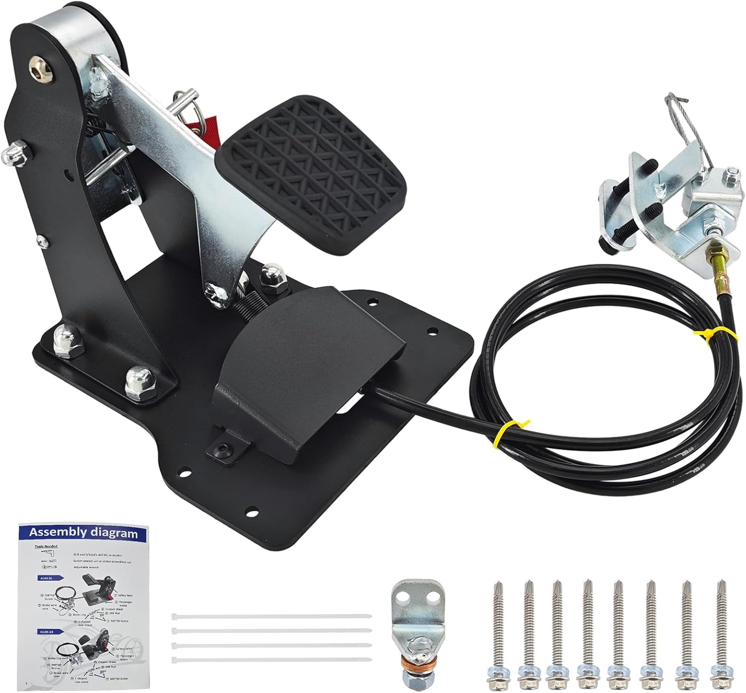 ACAR-B9 Universal Passenger Side Dual Brake Pedal, Right Hand Drive Conversion Kit Compatible with All Vehicles, Drivers Assist Device Brake for Driving School, Instructor Cars
