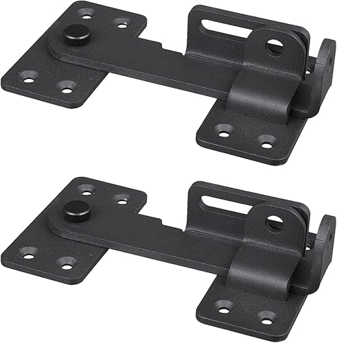 Cerradura de pestillo abatible, diseño de 180 resistente con orificio para candado, cerradura de cerrojo de seguridad para cercas de madera,