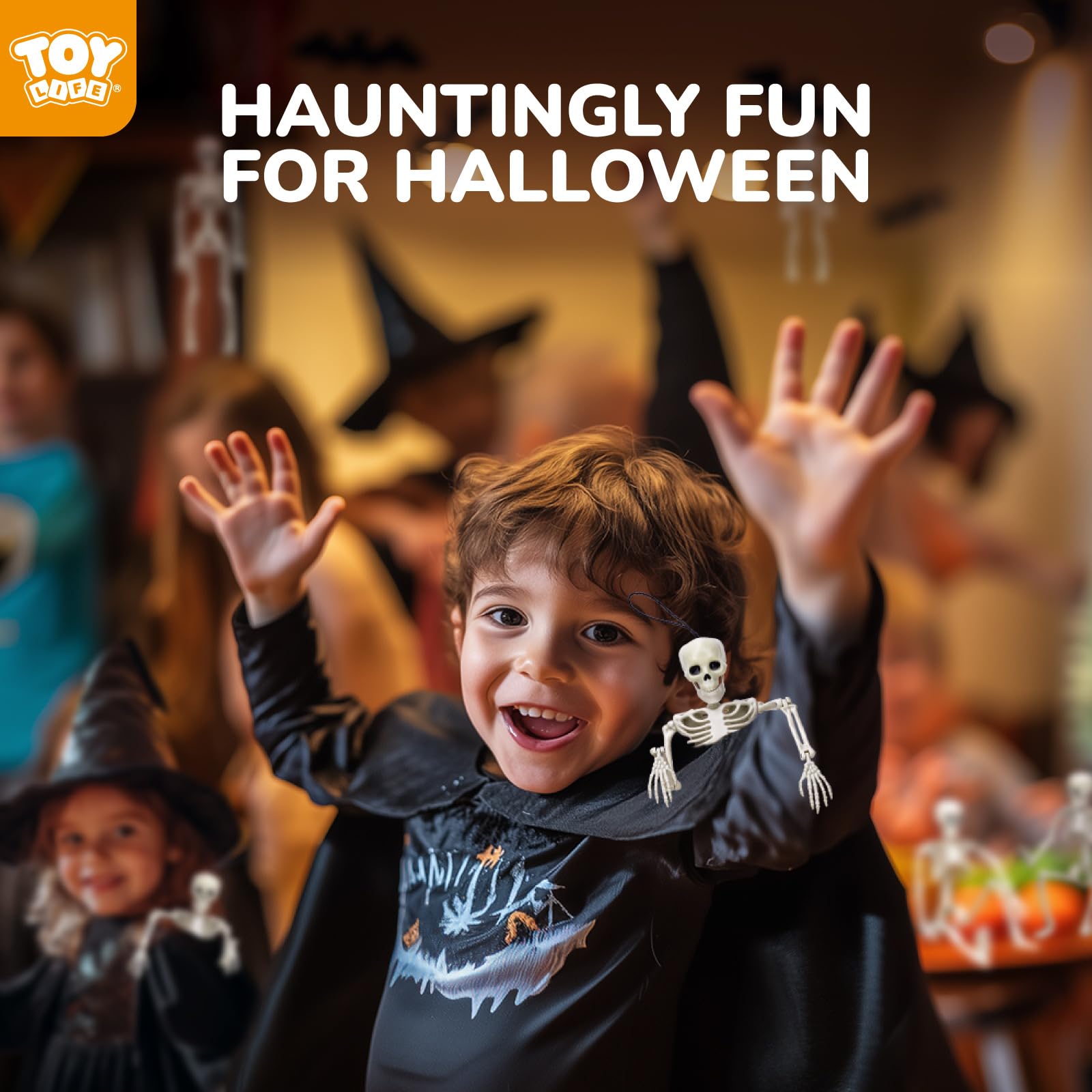 TOY Life Scheletro decorativo da appendere per Halloween, 10 pezzi, 40,6 cm, scheletro, decorazione per Halloween, decorazioni per Halloween, interni ed esterni, decorazioni per feste di Halloween,