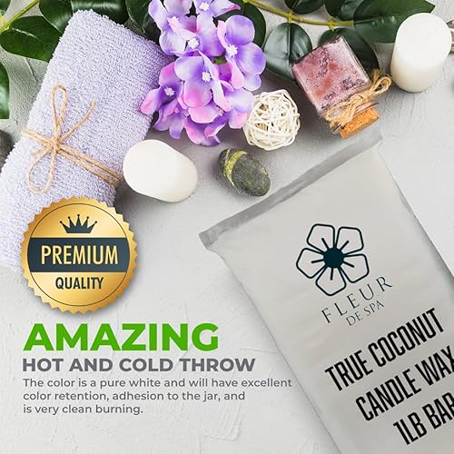 Miniatura 8 de True Coconut Premium Mezcla de cera de coco totalmente natural para la lujosa fabricación de velas de bricolaje, fabricada en los Estados Unidos