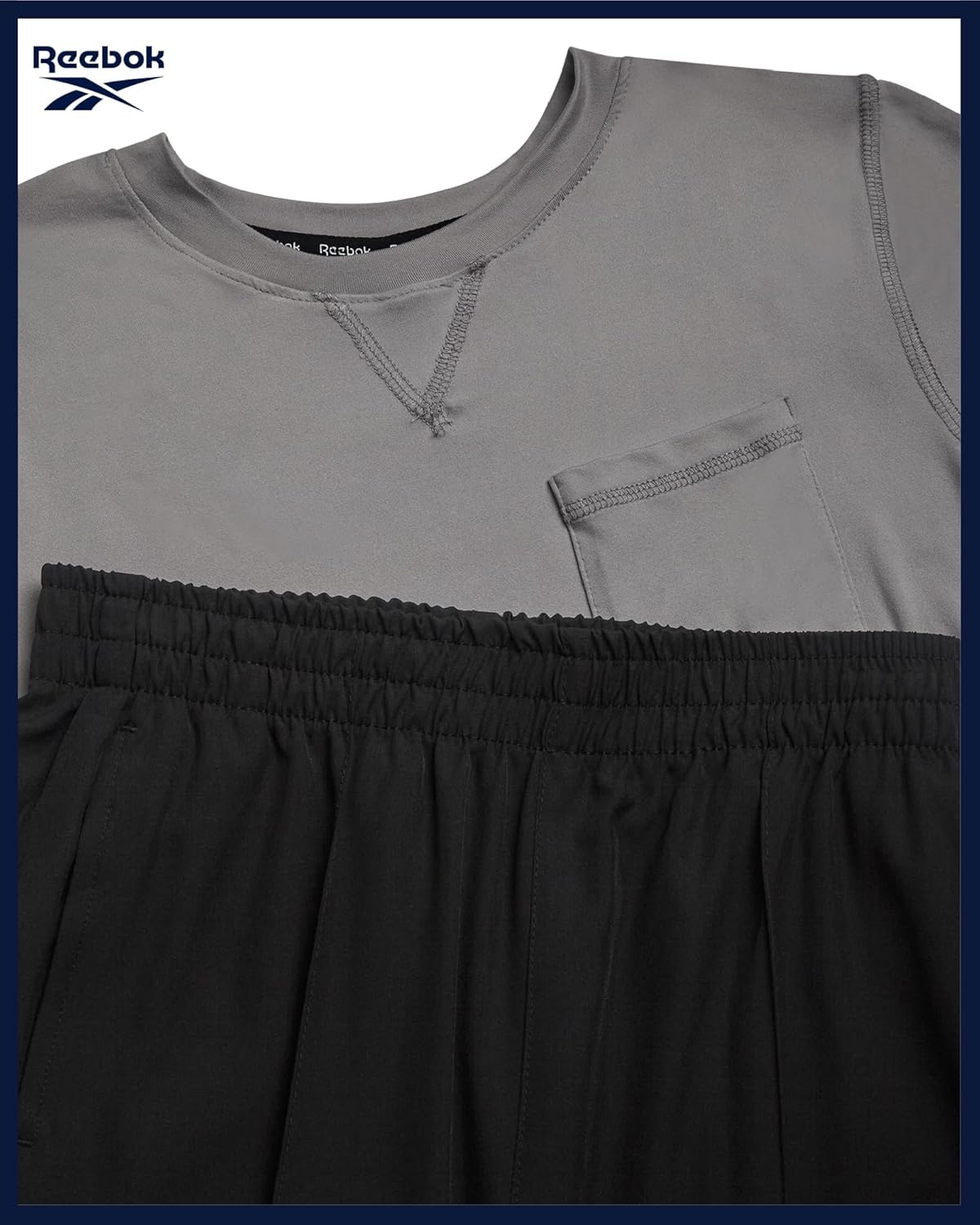 Reebok Boys Pants Set - 2 Piece Athletic Performance Short Sleeve T-Shirt and Woven Hybrid Tech Boys Joggers Activewear Set - Image 4