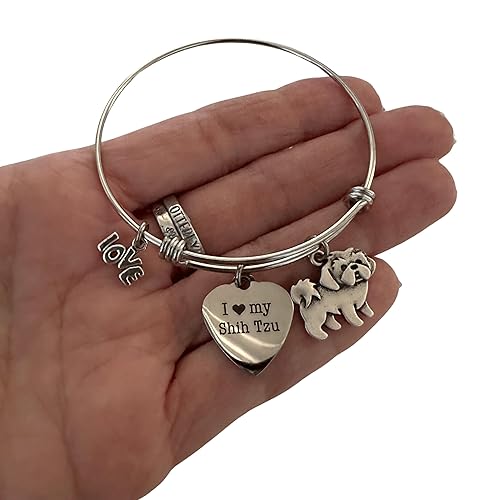 Miniatura 2 de Shih Tzu Bracelet - Puppy Charm Bangle for Dog Mom Gift - Small-Med