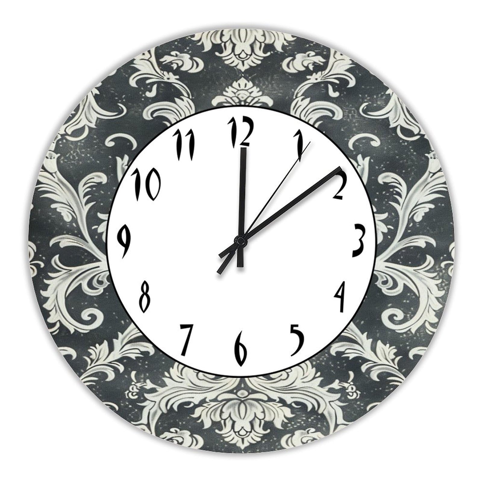 Horloge murale chinoiserie quartz silencieuse bois suspendre 38cm