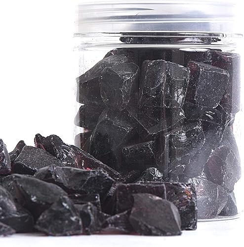 Miniatura 10 de Grava de vidrio reflectante de alto brillo, gemas de fuego, gotas de fuego, piedras de cristal de fuego, chips de cuentas para hoguera, pecera,