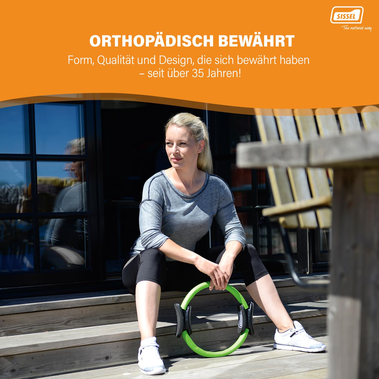 Sissel Pilates Circle | Geeignet für Ganzkörpertraining | Trainingsgerät | Pilates Ring für Core Training Zuhause | Stärkt Core und Stabilität | rutschfeste Griffe | Direkt startklar | Pilatesring
