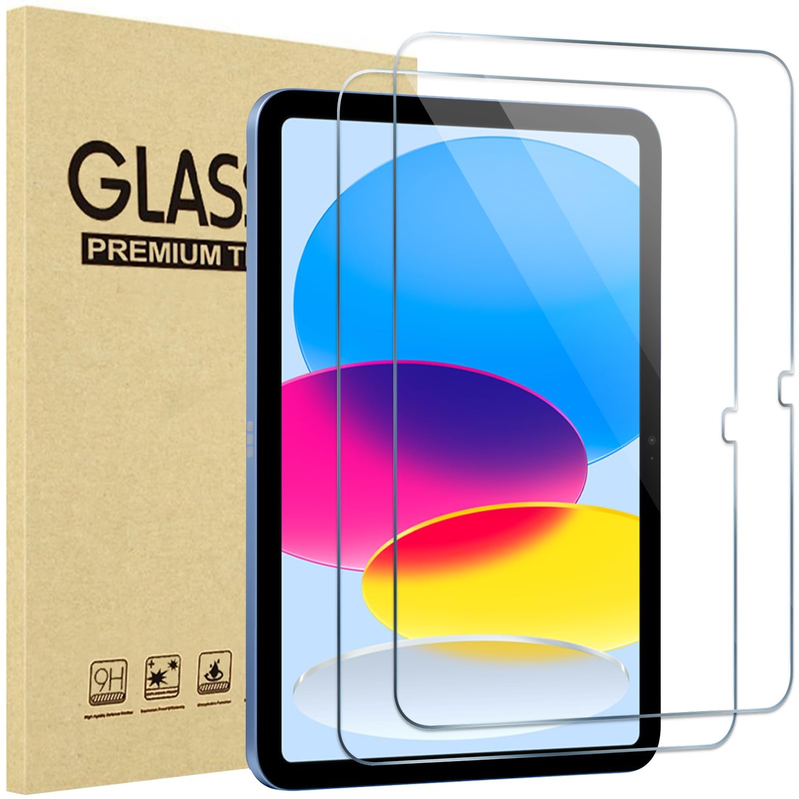 TXWLLIU 2 Stück Schutzfolie für iPad 10. Generation 10,9 Zoll 2022, 9H Gehärtetes Glas für iPad 10th Bildschirm Screen Protector Folie Schutzglas Displayschutzfolie, Transparent