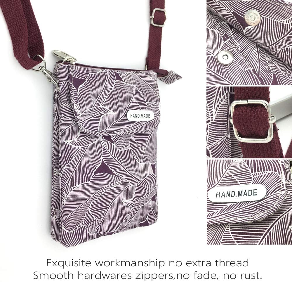 Roomy Cell Phone Purse Wallet Canvas Small Crossbody Purse Bags with Shoulder Strap For Women teen girlsl | Roomy, Canvas, Small, Bags, Shoulder Strap - Image 7