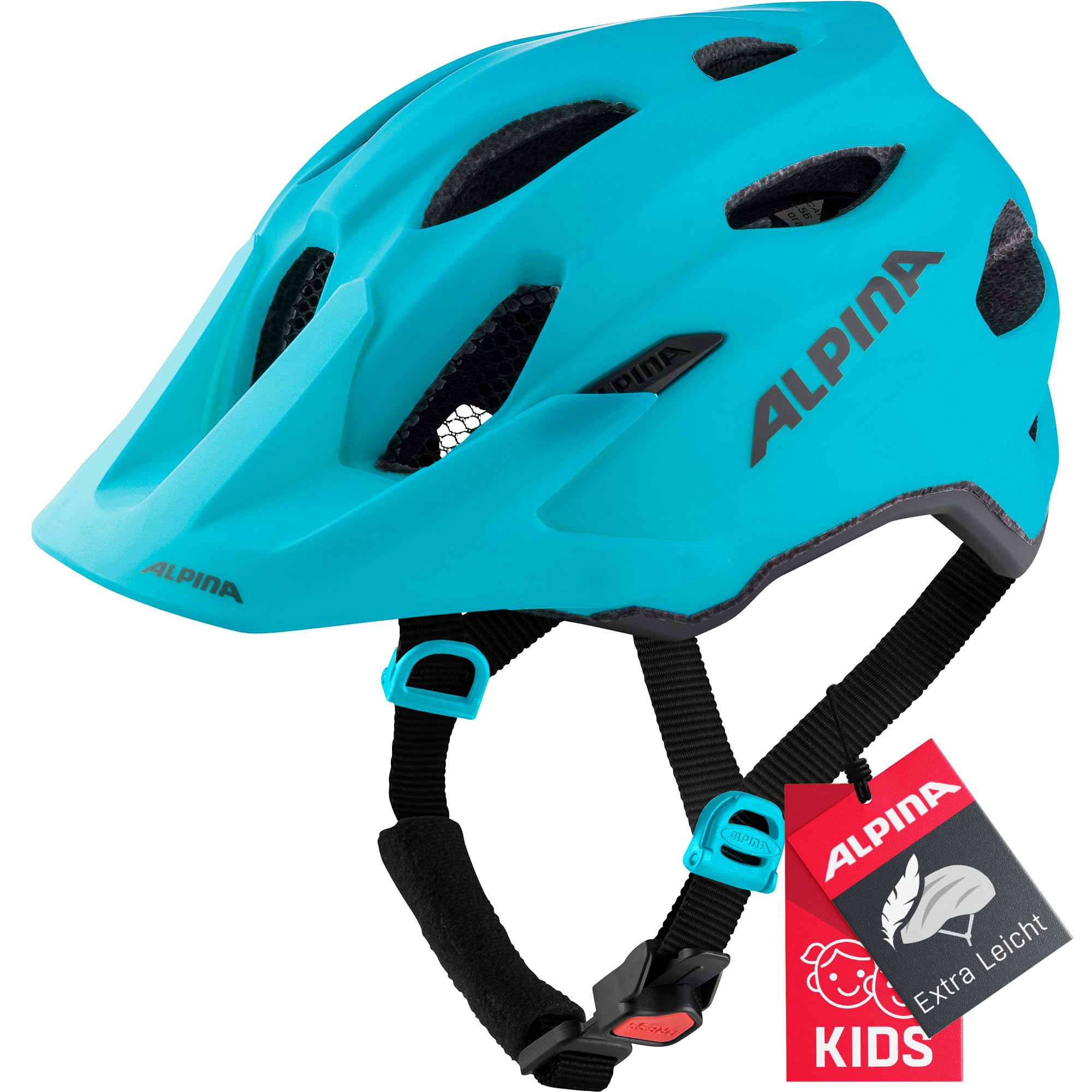 ALPINA Carapax JR. Flash MTB-Fahrradhelm, Petrol matt, 51-56 cm