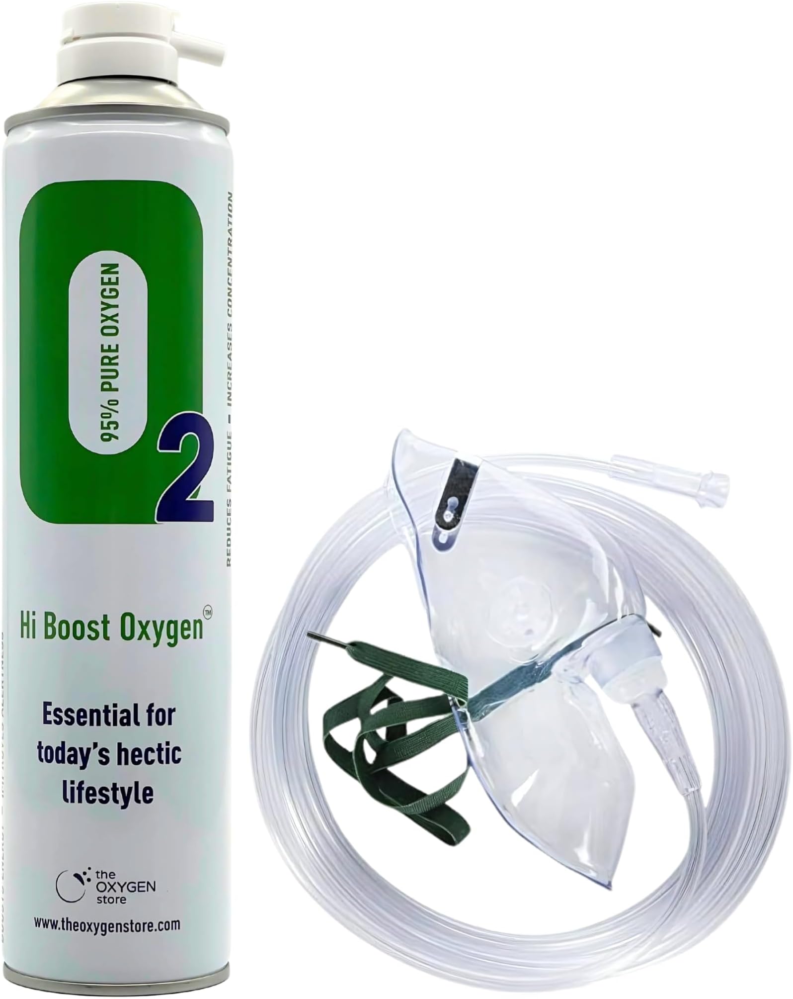 Hi Boost Pure Canned Oxygen 10 L and 1.8 M mask and Tubing